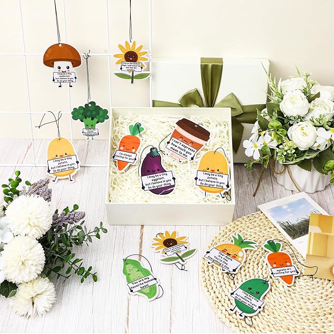 30 Pcs Positive Car Air Fresheners Bulk Employee Appreciation Gift Funny Car Hanging Ornament Scented Incense Chip Dietician Appreciation Gifts for Driver Staff Teacher Nurse Team, 10 Styles