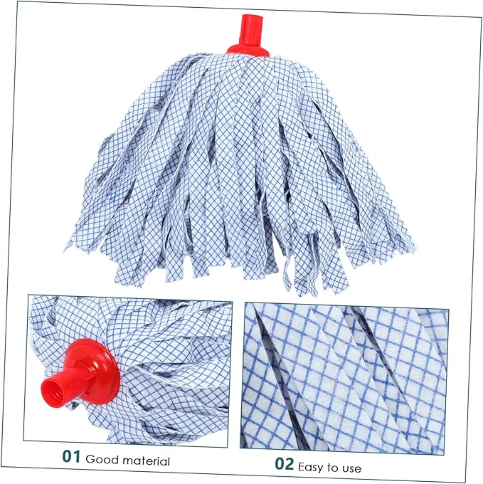 Garneck 2pcs Replacement Head Wet Mop Head for for Cleaning Floor Random Color