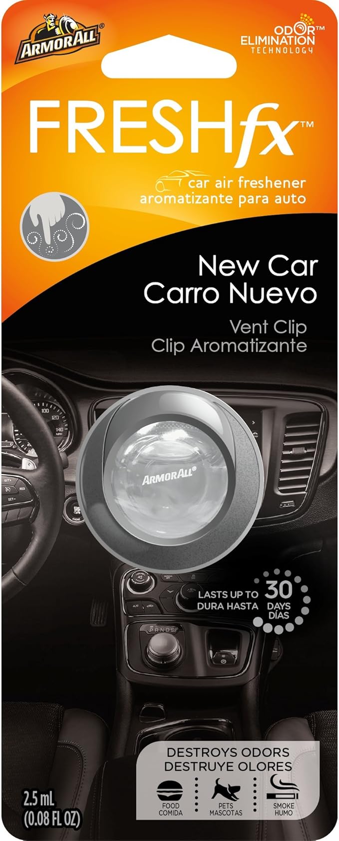 Armor All FRESH fx Car Air Freshener Vent Clip – New Car Scent (0.08 fluid ounces)