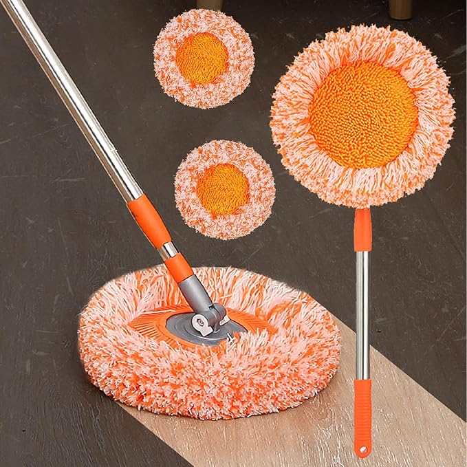 Generic 2024 New Intellect Mop, 360° Rotatable Adjustable Cleaning Mop, Extendable Wall Cleaning Mop,Long Handle Microfiber Spin Mop, Easy Cleaning Round Spin Mop for Wall, Ceiling, Window (44inch)