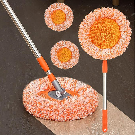 Generic 2024 New Intellect Mop, 360° Rotatable Adjustable Cleaning Mop, Extendable Wall Cleaning Mop,Long Handle Microfiber Spin Mop, Easy Cleaning Round Spin Mop for Wall, Ceiling, Window (44inch)