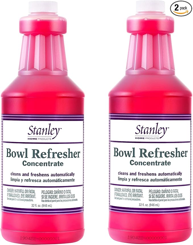 Stanley Toilet Bowl Cleaner & Deodorizer Concentrate 32 oz – Wild Rose Scent – Septic‑Safe Bowl Refresher – Cleans Stains & Residue with Each Flush (Pack of 2)