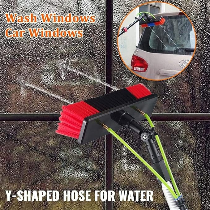 Solar Panel Cleaning Brush,Glass Cleaning Brush,Cleaner Water Fed Pole Kit for Cleaning Outer Window Glass,Tile Walls,Glass Curtain Wall,Solar Panel,36Ft#11M,18FT#6m