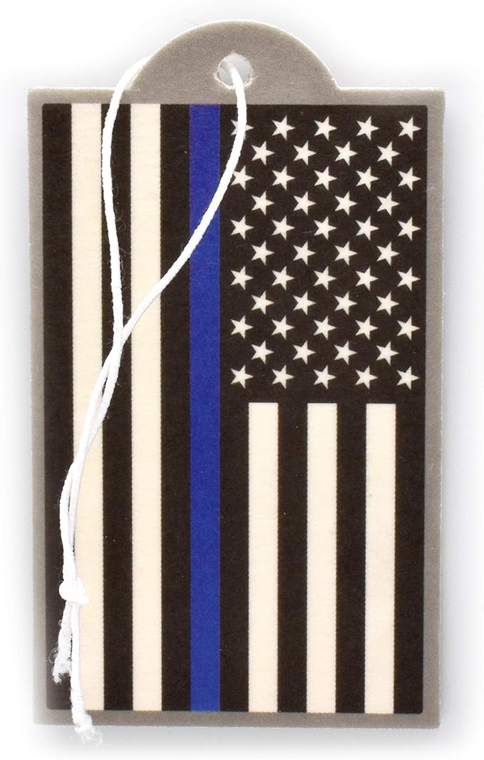 Elektroplate Police Thin Blue Line USA Flag Automotive Air Fresheners for Vehicles | New Car Scent (6-Pack) | Made in the USA