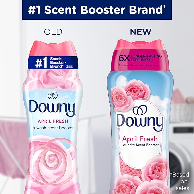 Downy April Fresh In-Wash Laundry Scent Booster Beads, 13.4 oz, laundry scent beads, Long-lasting Freshness (Pack of 4)