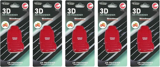 FH Group Air Freshener Vent Clips, Mini Car Seat Covers Design, (Strawberry Scent)-5PK