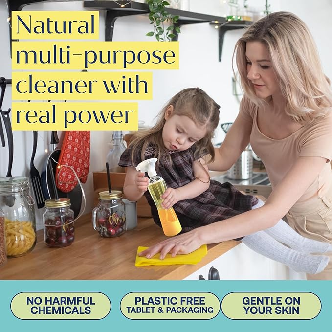 Fab Tab Multi-Surface Cleaning Spray Refill - All-Purpose Cleaner Spray- Natural Cleaning Products - Plant-Based - No Harsh Chemicals - Citrus Scent- (Bottle Not Included) (20)