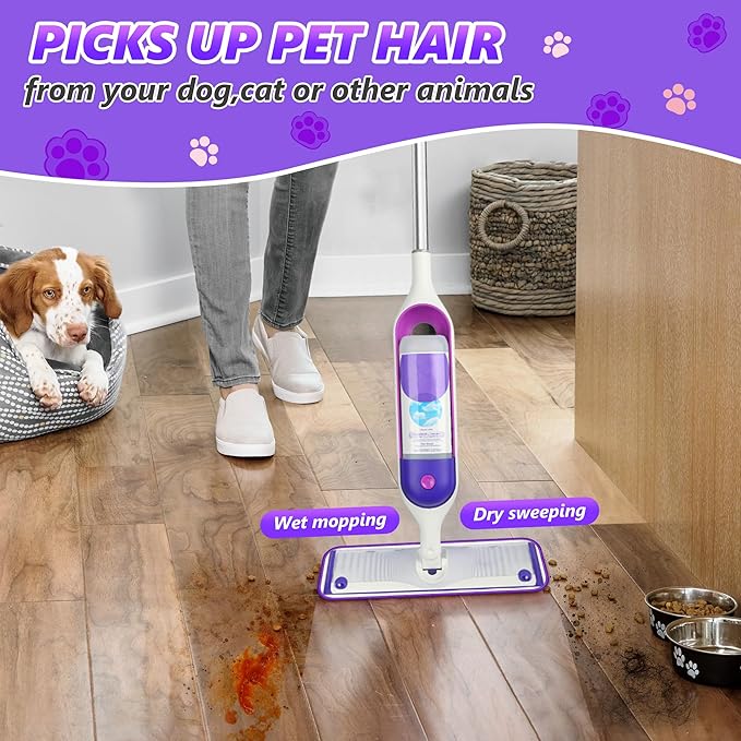 Dust Mop Wet Mop with 9 Washable Pads for Hardwood Floors