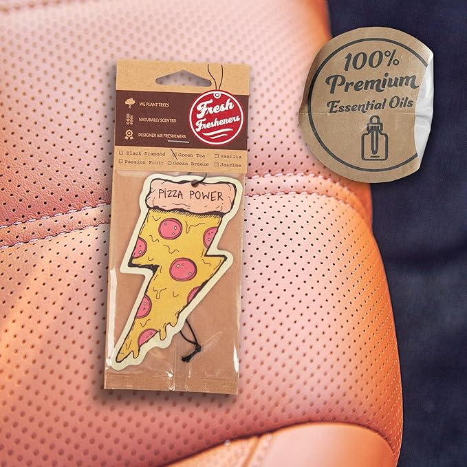 Fresh Fresheners Cute Funny Car Air Fresheners 4-pack (Pizza Power)
