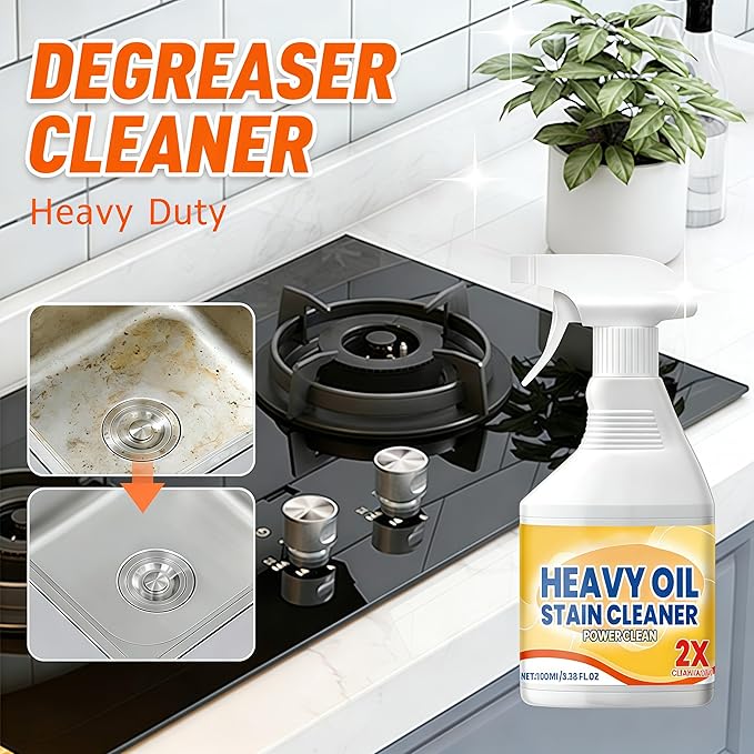 2026 New Kitchen Cabinet Cleaners and Polishers, 3.38 All in One Cabinet Cleaner, Grease Remover, Kitchen Degreasing Cleaning Spray for Stove, Oven, Dishwasher, Appliances (2 Pcs)