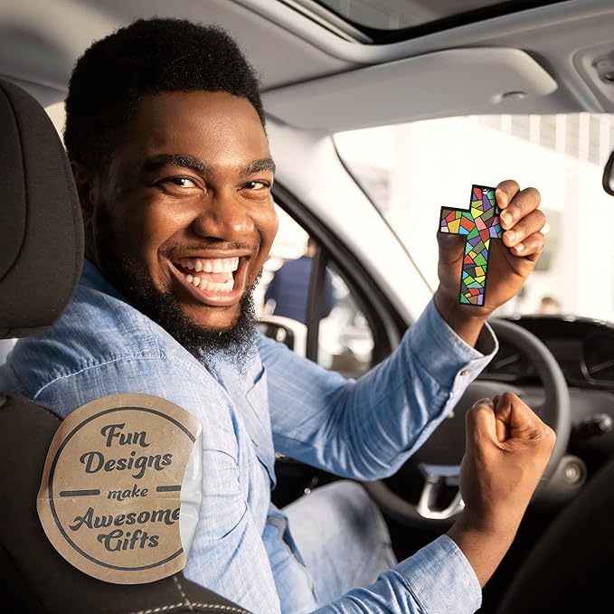 Fresh Fresheners Cute Funny and Aesthetic Car Air Fresheners 4-pack Scented With Premium Oils (Cross)