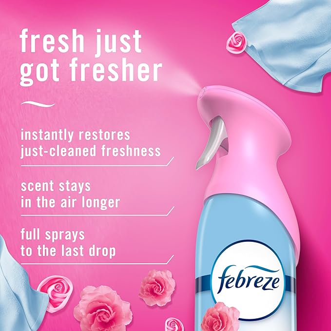 Febreze Air Mist, Air Freshener Spray, Odor Fighting Room Spray, Deodorizer for Home Bathroom Kitchen Office Apartment Dorm Room Classroom, Downy April Fresh Scent, 8.1oz (Pack of 2)