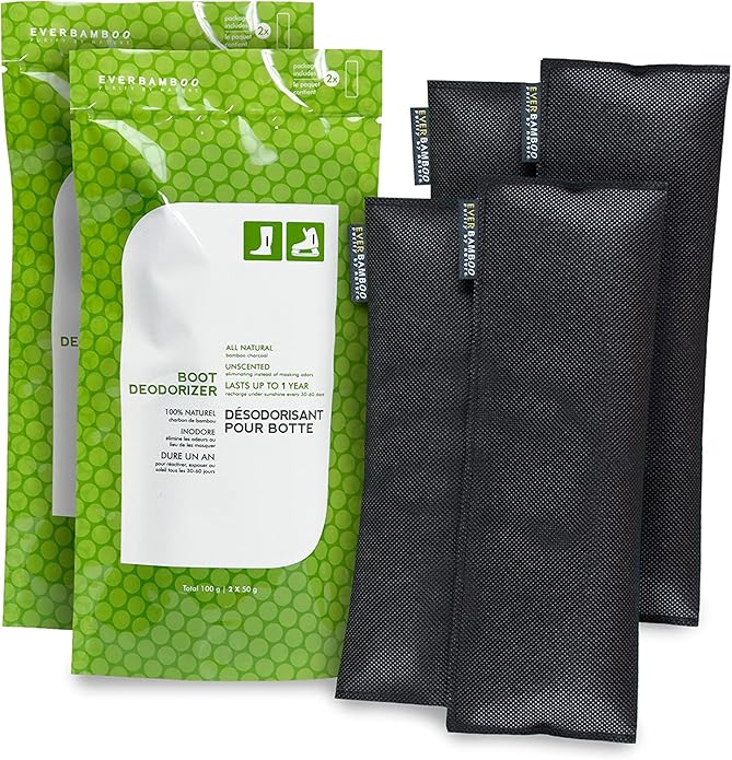 Ever Bamboo Boot Deodorizer Bag Set w/Natural Bamboo Charcoal
