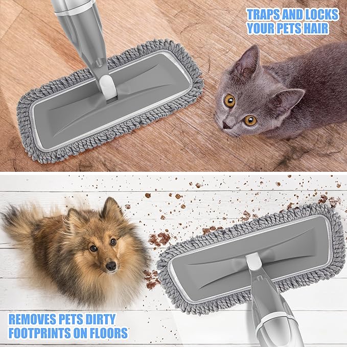 Dust Mop Wet Mop with 9 Washable Pads for Hardwood Floors