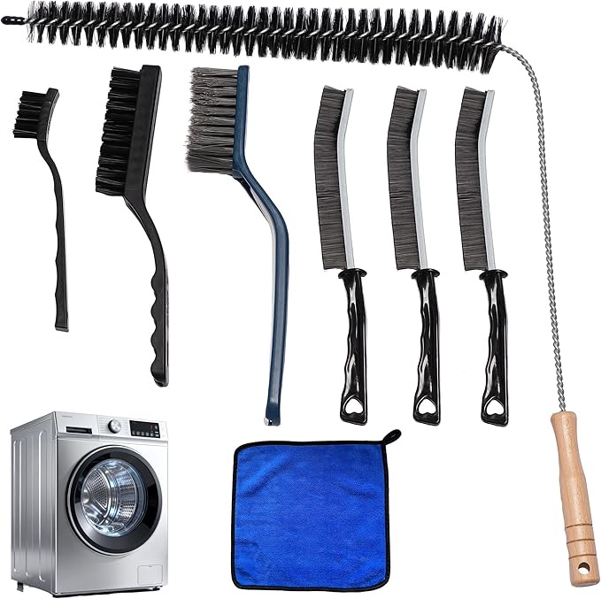 8 Pack Washing Machine Cleaning Brush, Dryer Vent Cleaner Kit, Flexible Dryer Lint Brush Vent Cleaner, Lint Trap Cleaning Tool, Household Cleaning Tools for Tile, Bathtub, Sink, Grout, Bathroom,Shower