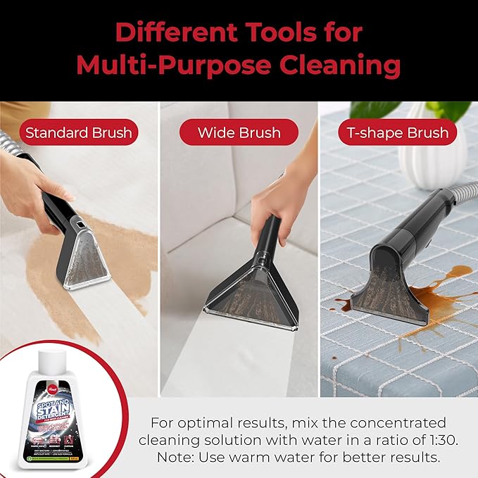 Rosewill Multi-Purpose Portable Carpet and Upholstery Cleaner with 74.4 oz Large Water Tank, Self Cleaning, Powerful Suction 17 KPa Spot Cleaner, 600W Motor, 4 Tools for Pets, Car, Couch and Stairs