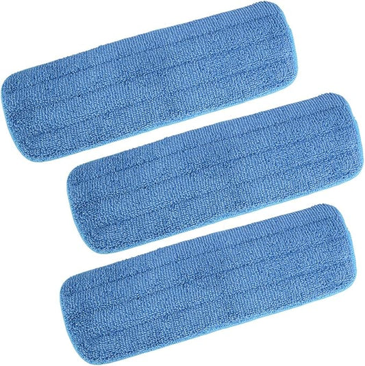 3pcs Blue Floor Microfibre Pad Cloth Compatible for Spray Mop 518631