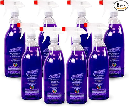 La's Totally Awesome All-Purpose Cleaner Spray, Lavender Burst, Plant-Derived Formula Perfect for Most Counters, Sinks, Appliances and More, 32 Fl Oz, (Pack of 8)