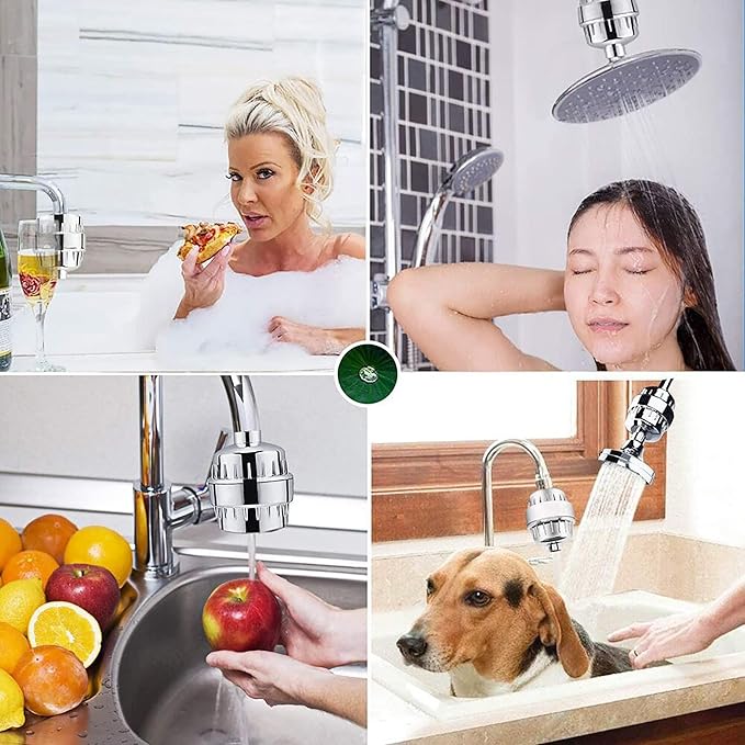 Stage Shower Filter Cartridge - Remove Chlorine Heavy Metals and Other Sediments, Reduces Dry Itchy Skin, Dandruff, High Output Hard Water Filter Replacement Cartridge (15 Stage-1)