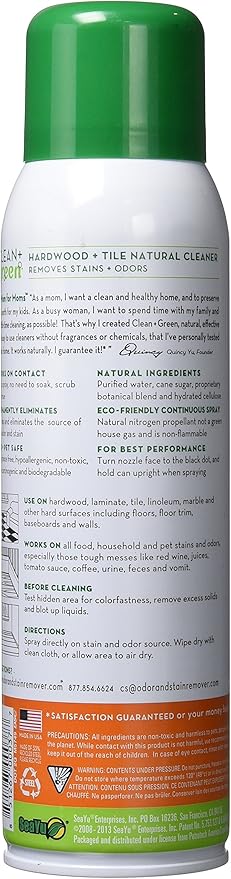Clean+Green Wood and Tile Odor & Stain Remover - 14oz