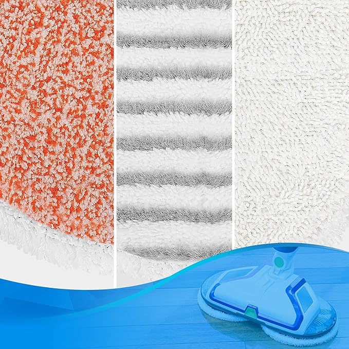 KEEPOW Spinwave Replacement Pads Compatible with Bissell Spinwave Powered Hard Floor Mop 2039 2124 Series, 20399, 2039A, 2307, 2315A, 23157, 20393 Spin Heavy Scrub Mop Pads for Floor Cleaner 2 White