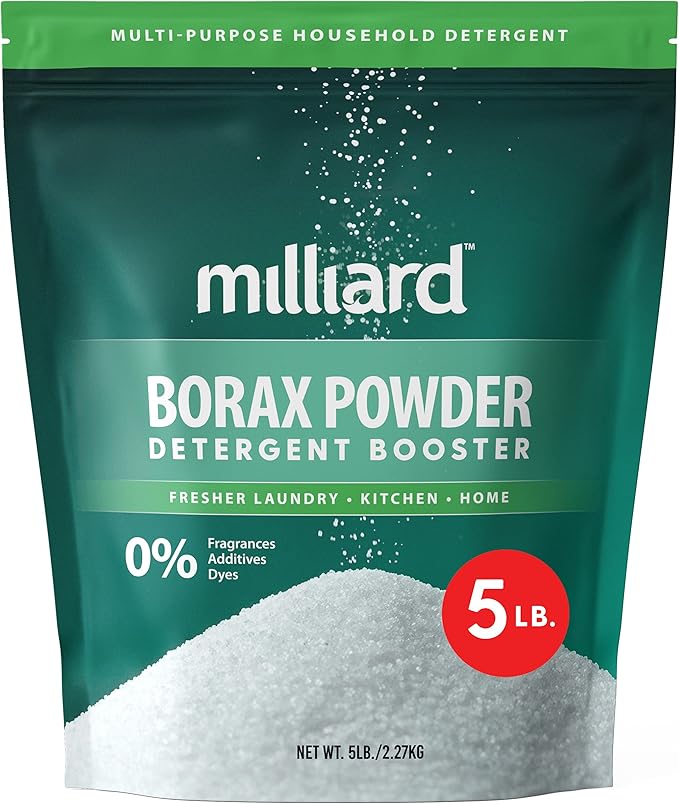 Milliard Borax Laundry Booster, Pure Multi Purpose Cleaner - Detergent Powder (5 lb)