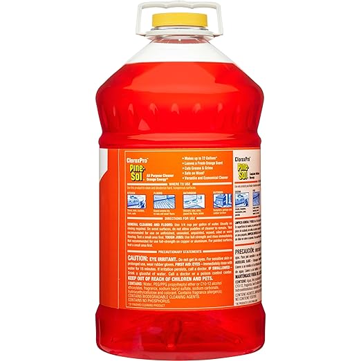 CLOROX CloroxPro Pine-Sol All Purpose Cleaner, Multi-Surface Cleaning, Healthcare Cleaning and Industrial Cleaning, Orange Energy, 144 Ounces (Package May Vary) - 41772 (Pack of 3)