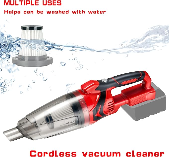 Handheld Vacuum Cleaner, 10KPA Powerful Lightweight Cordless Stick Vacuum Cleaner for Hard Floor, Carpet, Car Cleaning, Compatible with Milwaukee M18 Batteries (NO Battery)