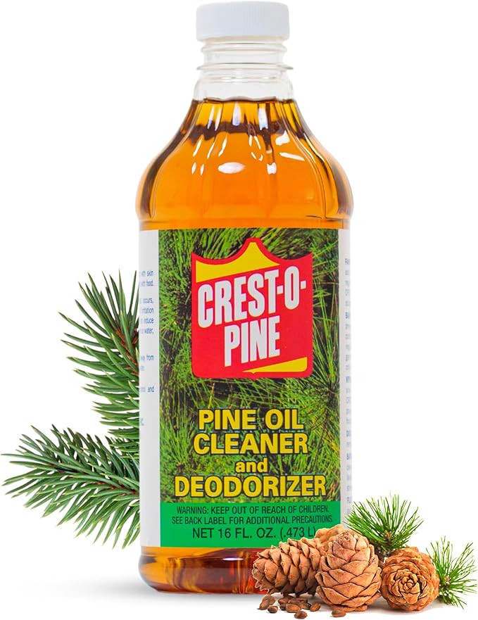 Crest-O-Pine Real Pine Oil Cleaner Concentrate Deodorizer, Multi-Purpose All-Purpose Household Cleaner for Floors, Kitchen, Bathroom, Laundry, Grease & Odor Removal (1, 16 fl oz)