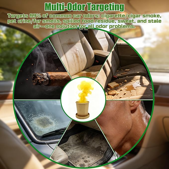 xcivi Car Odor Eliminator, 3 Set Chlorine Dioxide Tablets Deodorizing for Cars, Smoke Smell Remover For Car, Automotive Air Freshener, Car Bomb Odor Eliminator