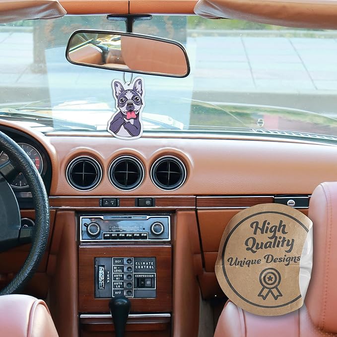 Fresh Fresheners Cute and Funny Dog Car Air Fresheners 6 Pack Scented With Premium Oils By Fresh Fresheners (F Frenchie, 6 Pack)