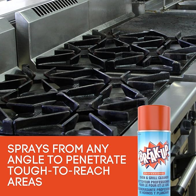 Diversey CBD991206 Break Up Professional Oven & Grill Cleaner, Heavy Duty Spray Removes Baked on Grease, Aerosol, 19-Ounce (Pack of 6)