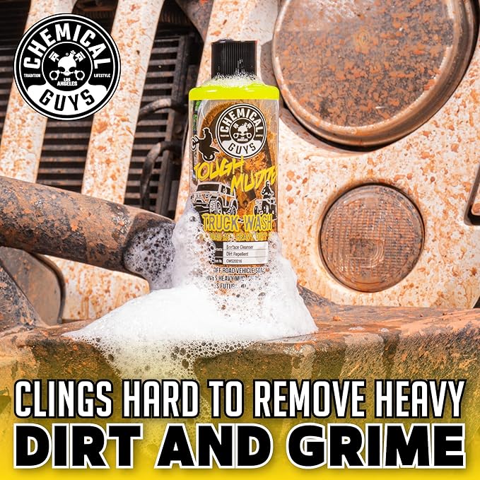 Chemical Guys Tough Mudder Foaming Heavy Duty Car Wash Soap - Soap for Foam Cannons, Foam Guns, or Buckets - Safe for Trucks, ATVs, RVs, and Off-Road Vehicles - 128 oz Lemon Scent