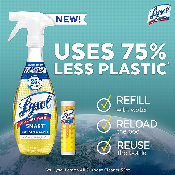 Lysol Smart Refill Cartridges, 4 x 0.195FL.OZ (5.76mL) (Pack of 4) Fresh Waterfall