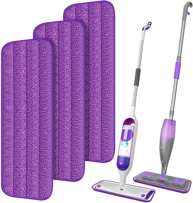 Reusable Mop Pads for Swiffer PowerMop - 3 Pack Wet Dry Microfiber Pad Refills for Floor Cleaning - Washable Mopping Replacement for Home Kichen - Sweeping Cloths for 13"-15" Spray Mop