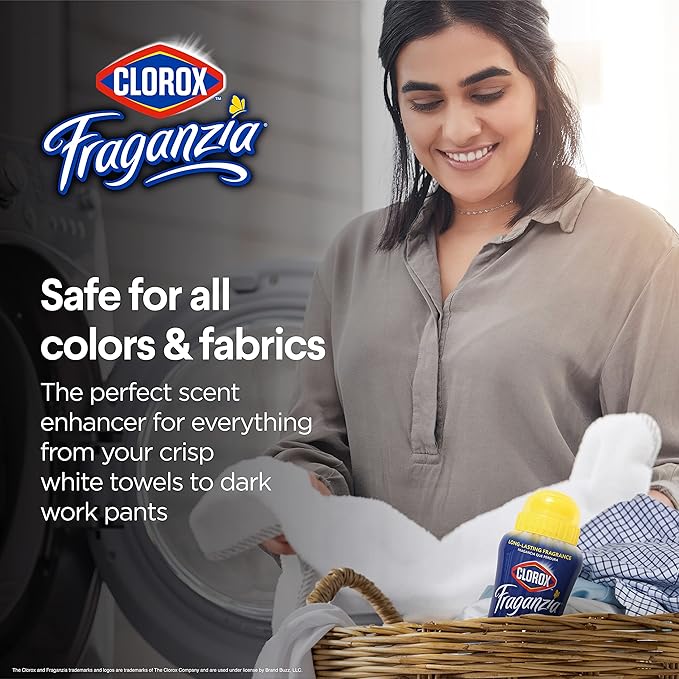 Clorox Fraganzia Laundry Scent Booster Crystals, In-Wash Fragrance Beads for Fresh-Smelling Clothes & Linens, Safe for All Fabrics & Colors, Easy-Pour Bottle, Vanilla Scent, 18 Oz, 2 Pack