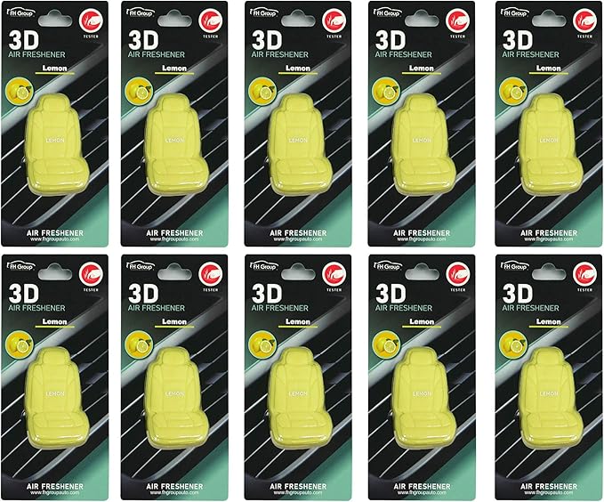 FH Group Air Freshener Vent Clips, Mini Car Seat Covers Design, (Lemon Scent)
