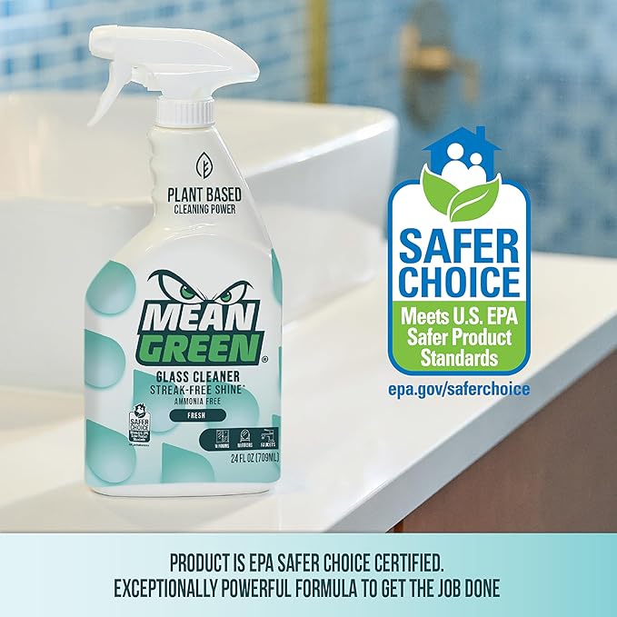 Mean Green Non-Concentrated Ready-to-Use Glass Cleaner, Fresh Scent, 24 Ounce