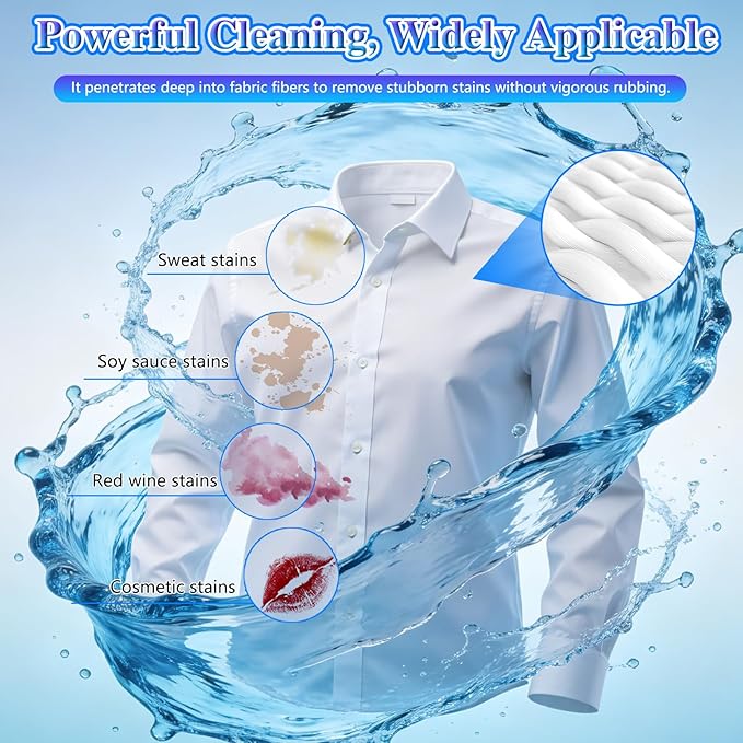 2PCS Non Ionic Clothing Emulsifier Stain Remover, Powerful Laundry Stain Remover Spray, Non Ionic Emulsifier Clothing Cleaner for Grease, Oil, Food on Clothes & Shoes (60ML)