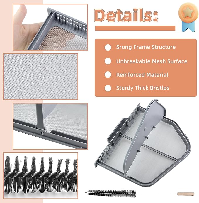 AMI PARTS DC97-16742A Dryer Lint Trap Replacement for Sam-sung Dryer, Upgraded stainless steel mesh with Vent Cleaner Brush,Replace DC61-03048A, AP5306681, PS4221839, DV45H7000EW/A2