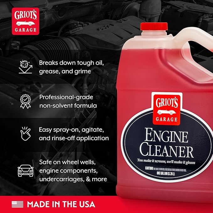 Griot's Garage Engine Cleaner for Car, Motorcycle, Boat, RV, and Truck, Oil, Dirt, and Grime Remover, 11158, One Gallon