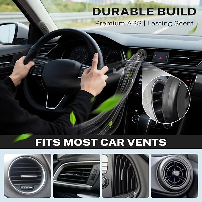 Car Fragrance Holder Compatible with Bath & Body Works Refills (Not Included), Air Freshener Vent Clip or Visor Clip, Refillable Scent Holder, Easy to Open Car Diffuser Accessory