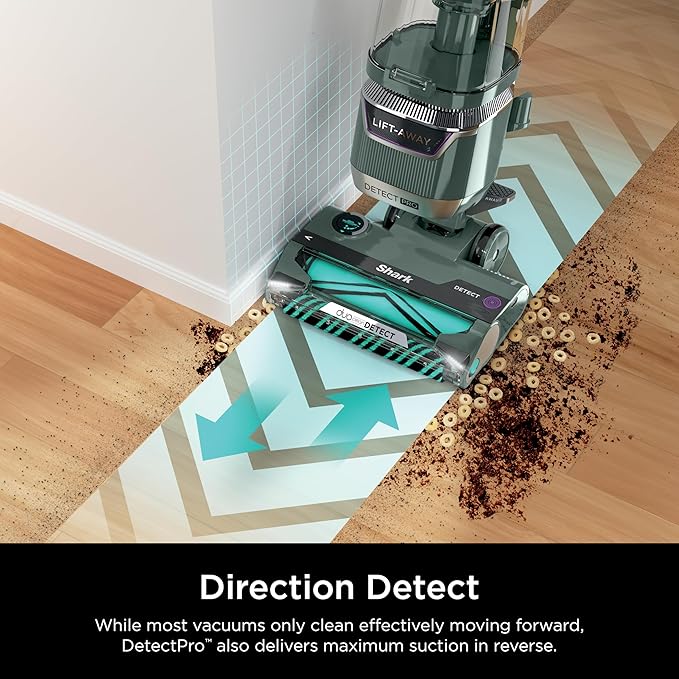 Shark Detect Pro Lift-Away ADV Bagless Upright Vacuum with DuoClean Detect, HEPA Filter, Anti-Allergen, Powerful Suction, and Odor Neutralizer Technology, Evergreen, LA802