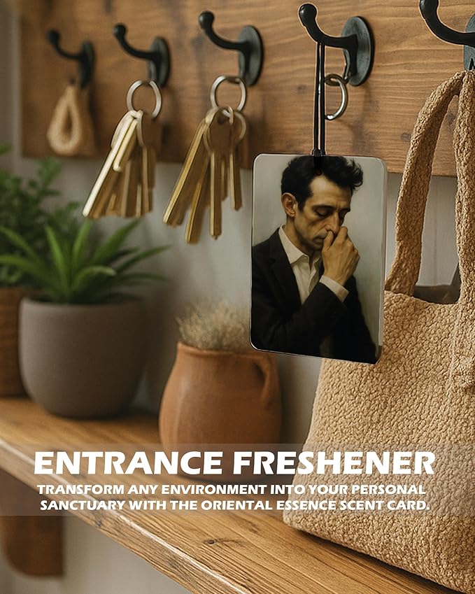 Funny Bathroom Cologne Air Freshener 4 Pcs, Classical Vintage Humor Portrait Painting Hanging Air Freshener for Cars Bathroom Dorm Books Decor, Retro Accessories Gifts for Women Girls Men