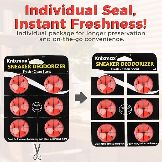 Knixmax Shoe Deodorizer Balls Gym Bag Smell Remover Ball 12 Packs