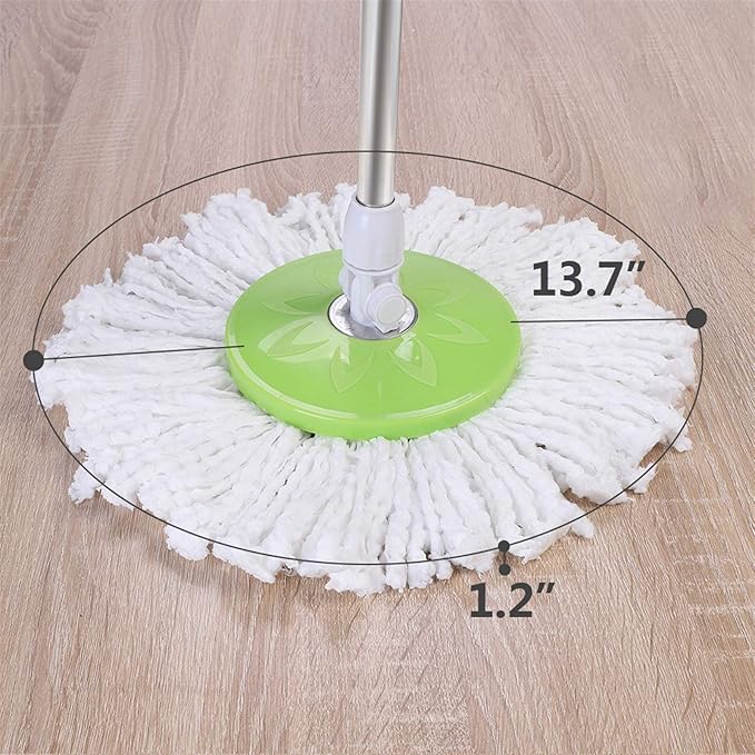 Mopping, BLL-19A 360° Microfiber Spin Mop with Bucket and Dual Mop Heads Self Wringing Spinning Mop Telescoping Handle Easy Universal for all venues Floor Floor Cleaning System for Home Kitchen Office
