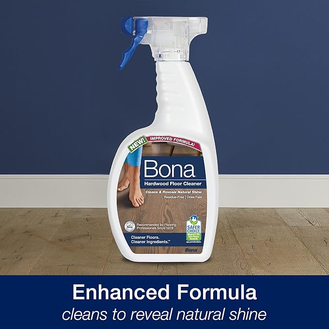 Bona Hardwood Floor Cleaner Spray - 32 fl oz & Microfiber Cleaning Pad, for Hardwood and Multi-Surface Floors, fits Family of Mops, 3 Pack