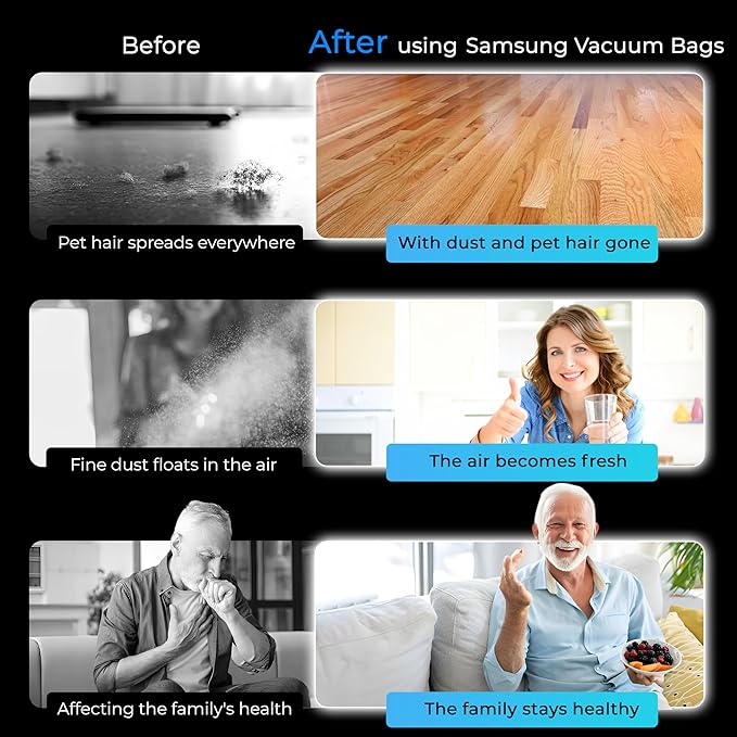 10 Pack Dust Bags for Samsung Bespoke Jet Vacuum Bags Part # VCA-ADB953/AA Models VS20A95923B/AA VS20A95923N/AA VS20A95923W/AA, Replacement Parts & Accessories for Samsung Clean Station