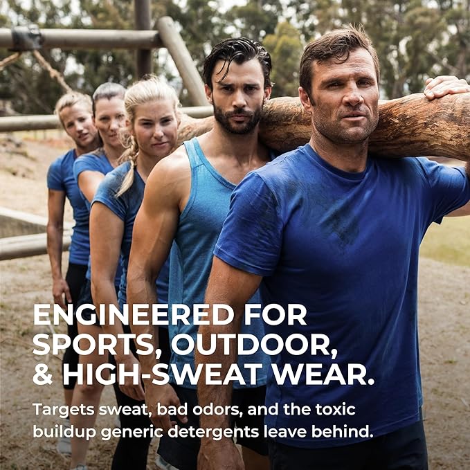SWEAT X Max Odor Defense Laundry Detergent Liquid - Natural Washing Detergent for Activewear & Gym Clothes - Laundry Detergent for Sensitive Skin - Concentrated Detergent, 45 Loads/Bottle (2 Bottles)