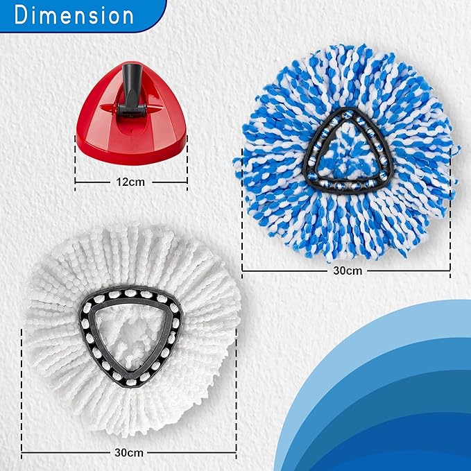 O-Cedar Mop Head Replacement – 4 Pcs Durable and Machine Washable Mop Heads Replacements with Triangle Spin Mop Replacement Head Base – Compatible with O-Cedar Mop, O-Cedar Spin Mop, & Ocedar Mop Head